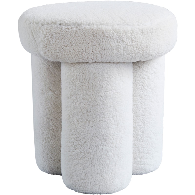 Big Foot Hocker, Schaffell Weiß
