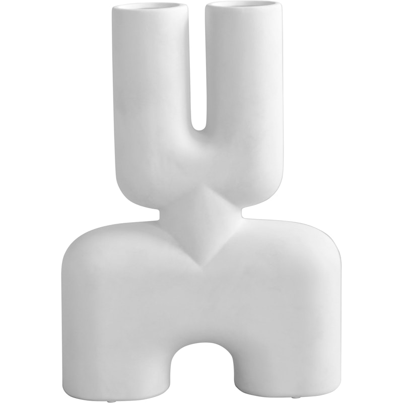 Cobra Double Medio Dekorative Vase, Knochenweiß