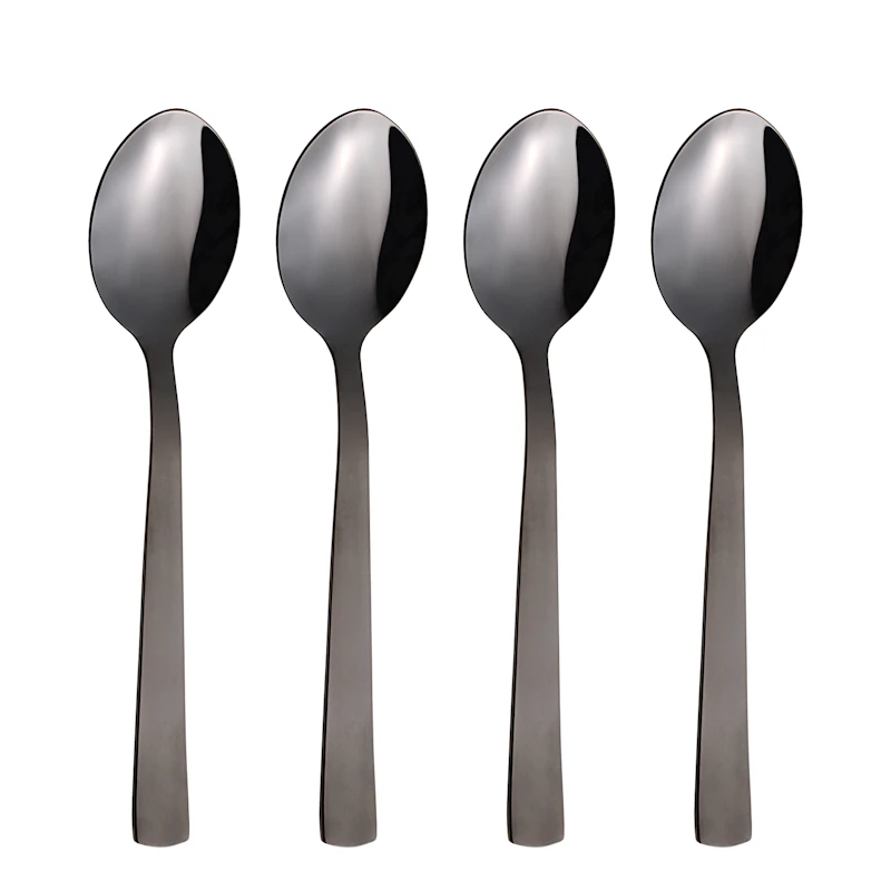 Raw Dessertlöffel 4-er Set, Schwarz