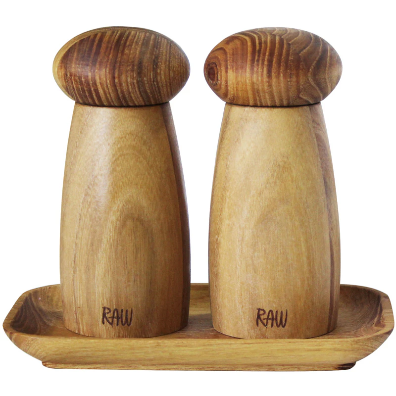 RAW Teak Mahlgarnitur Mit Tablett