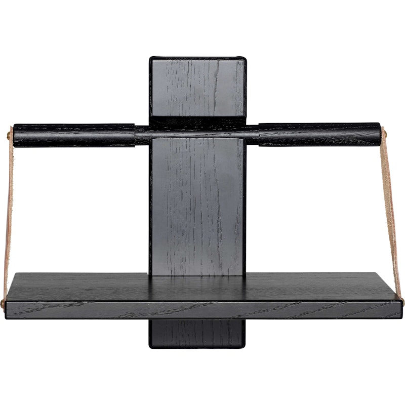 Wood Wandregal Schwarz, 30x18x32 cm