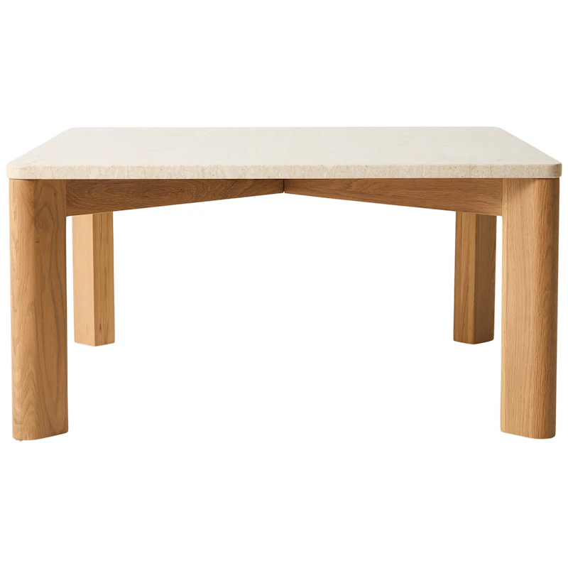 Evoke Kaffeetisch Marmor Creme, 80x80 cm