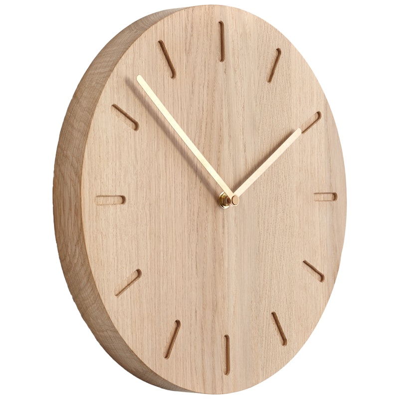 Watch:Out Wanduhr, Eiche / Messing