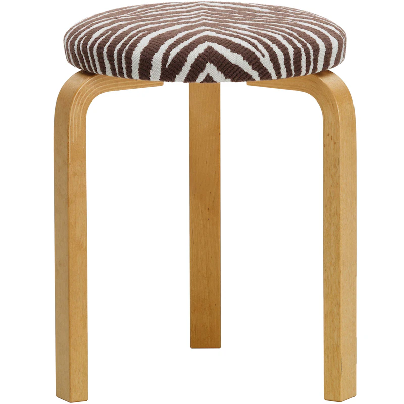60 Hocker, Honigfarbig / Braunes Zebra