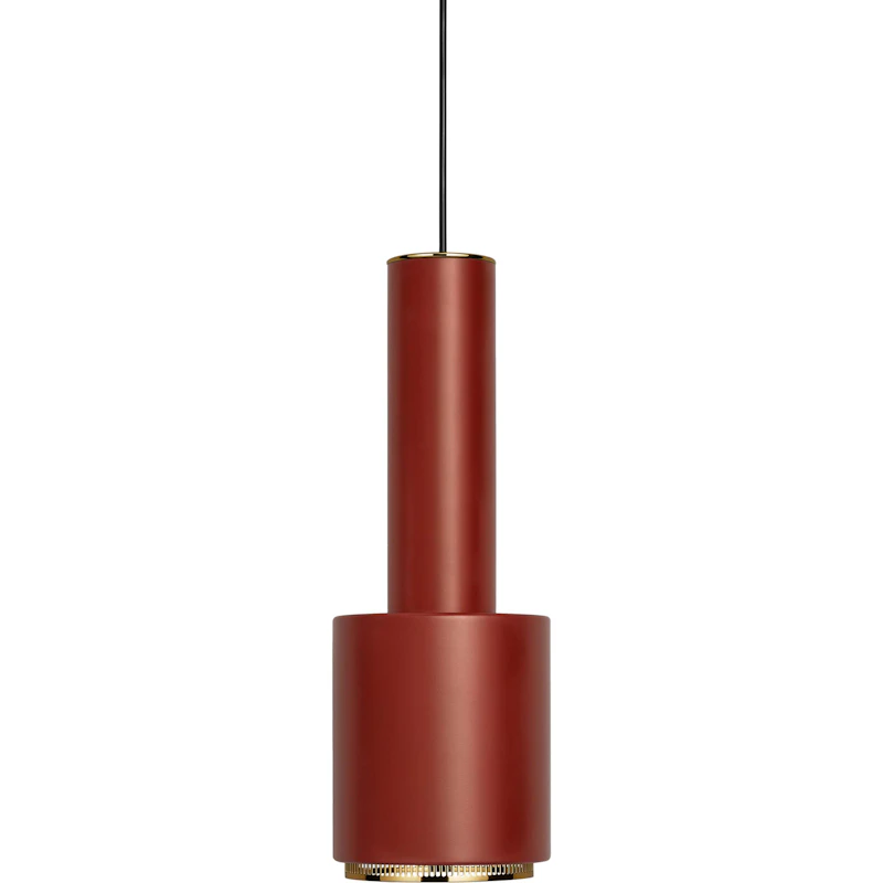 A110 Hand Grenade Hängelampe, Ziegelrot / Messing