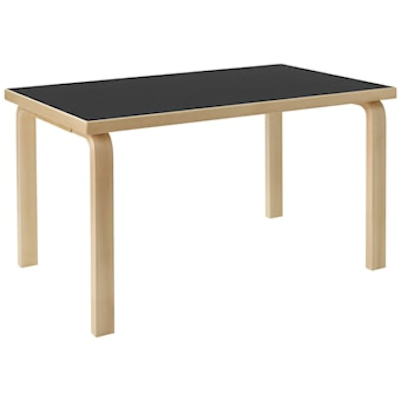 Aalto 80B Kindertisch Rechteckig 60x100 cm, Schwarz Linoleum
