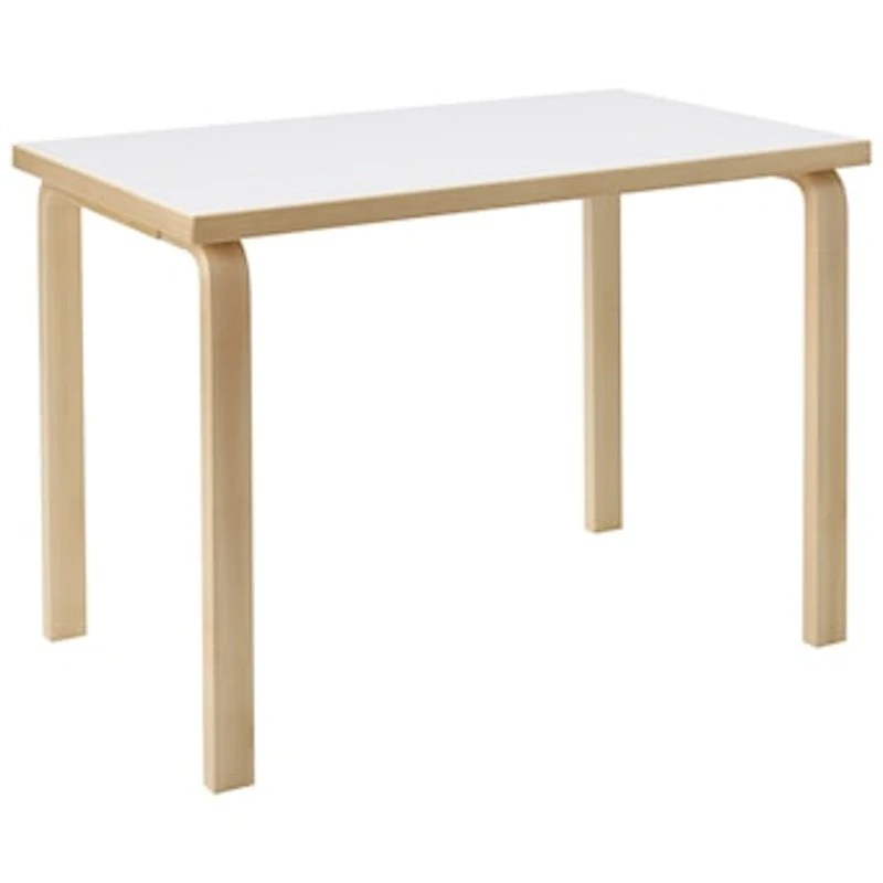 Aalto 80B Tisch Rechteckig 60x100 cm, Weiß Laminat
