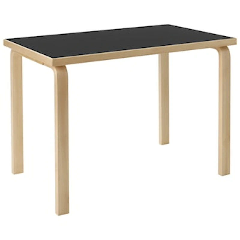 Aalto 80B Tisch Rechteckig 60x100 cm, Schwarz Linoleum