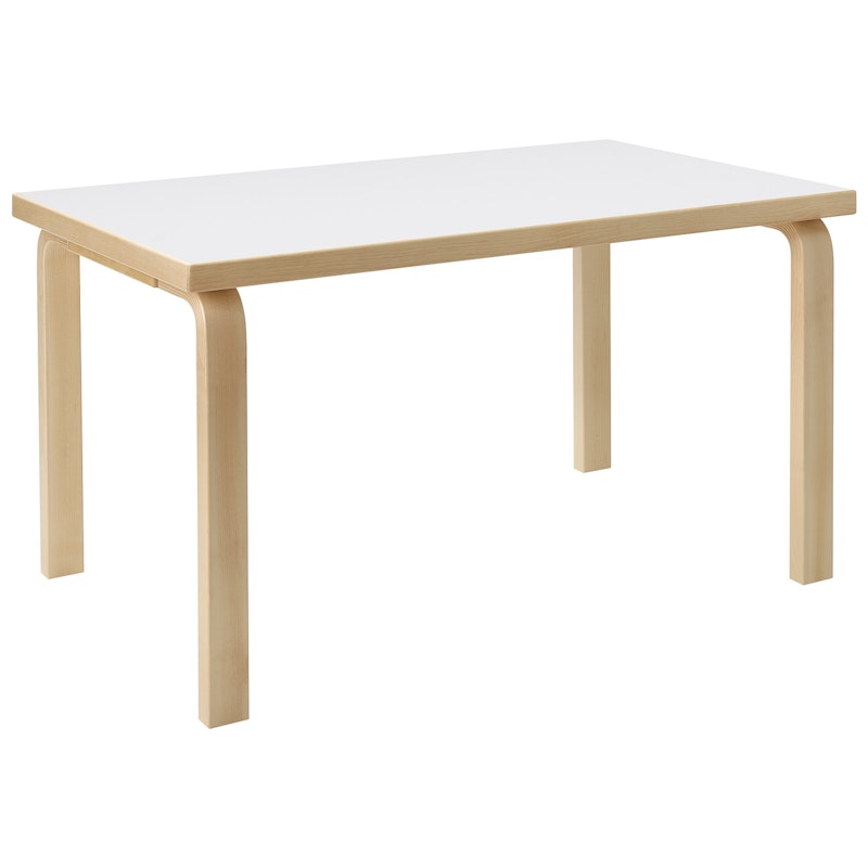 Aalto 80B Tisch Rechteckig 60x100 cm, Weiß Laminat