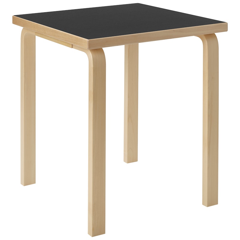 Aalto 80C Kindertisch Quadratisch 60x60 cm, Schwarz Linoleum