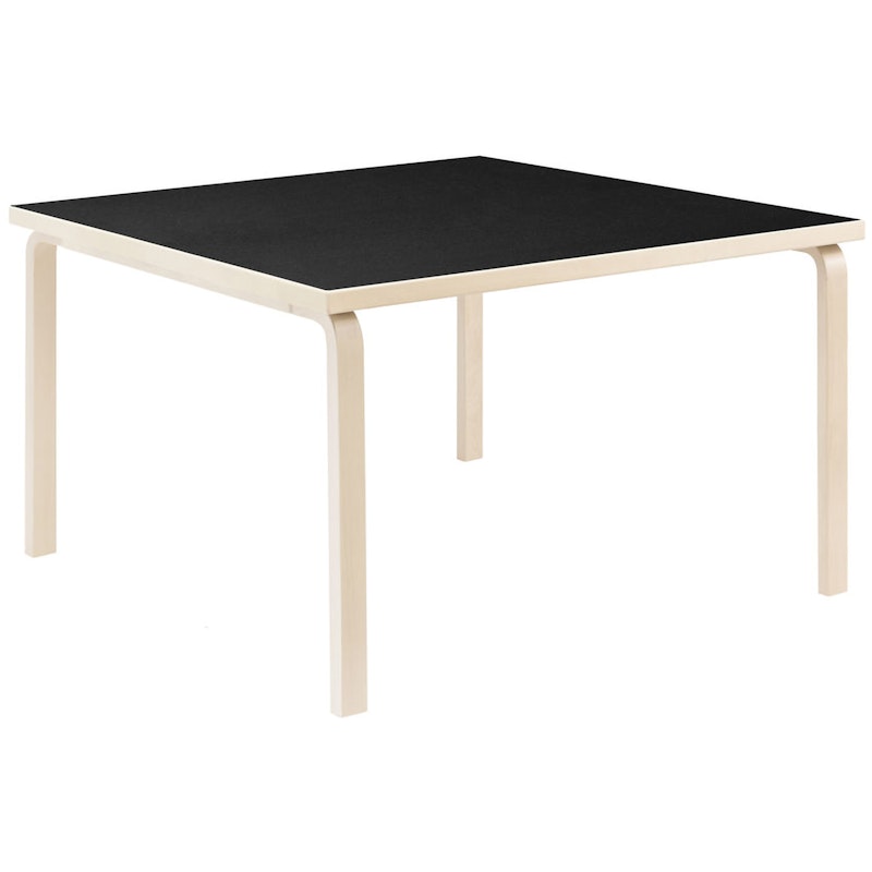 Aalto 84 Tisch Quadratisch 120x120 cm, Schwarz Linoleum