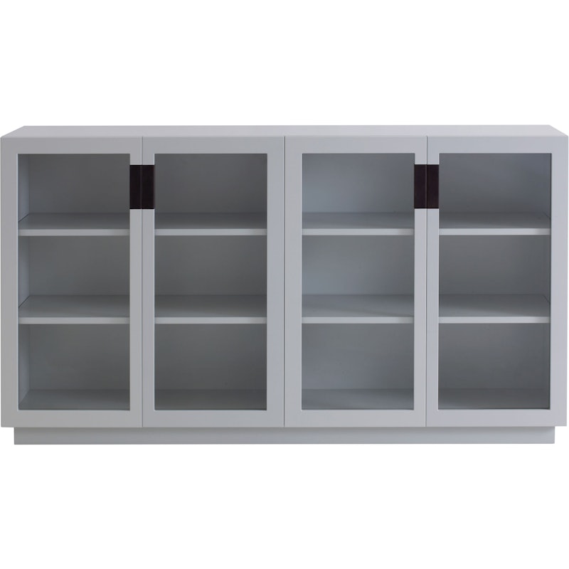 Frame 160 Medium Glasvitrine Mit Glastüren, Hellgrau / Schwarz