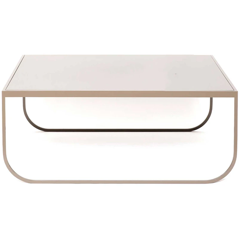 Tati 90 Kaffeetisch Hoch, Nougat / Lackiert Glas