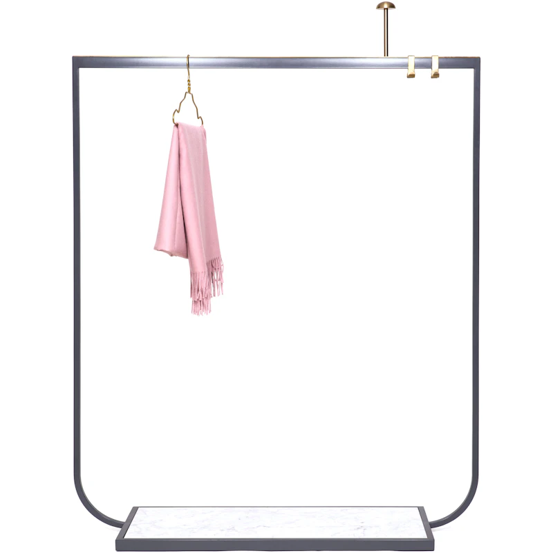 Tati Garderobe 130 cm, Storm Grey / Carrara-Marmor
