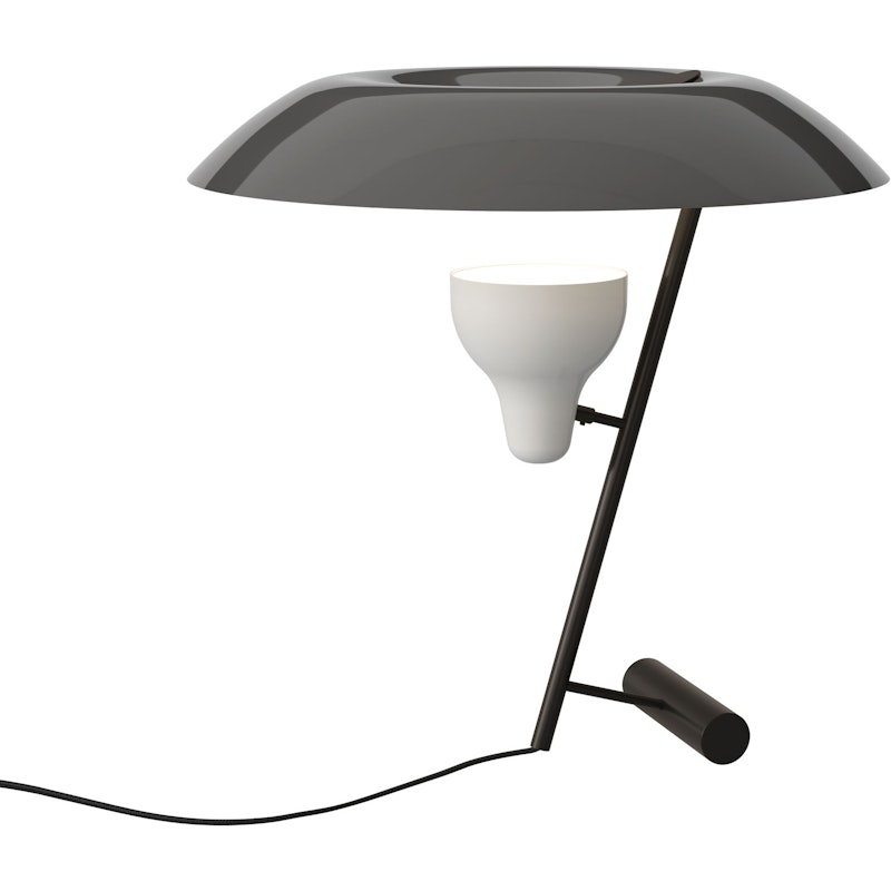 Model 548 Tischlampe, Dunkel poliert Messing / Grau