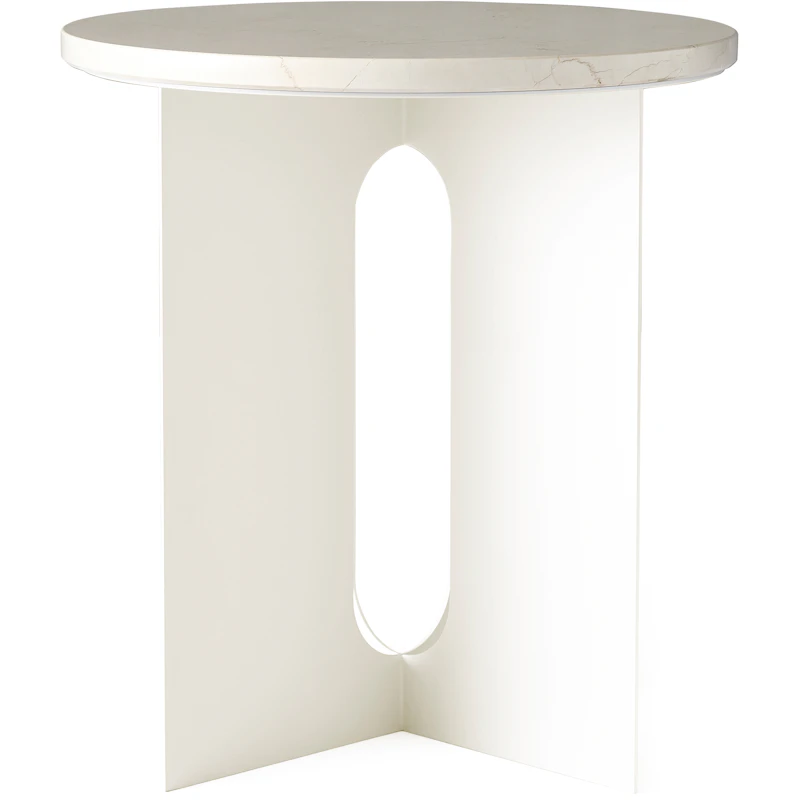 Androgyne Side Table, Ivory / White Marble