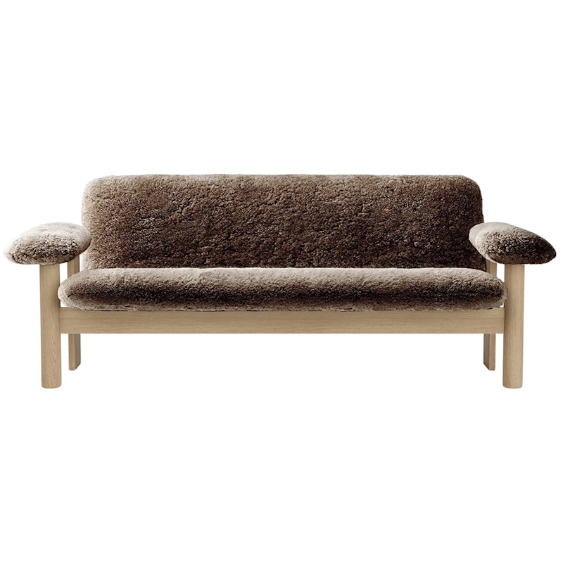 Brasilia 2-Sitzer-Sofa, Eiche / Sheepskin Sahara