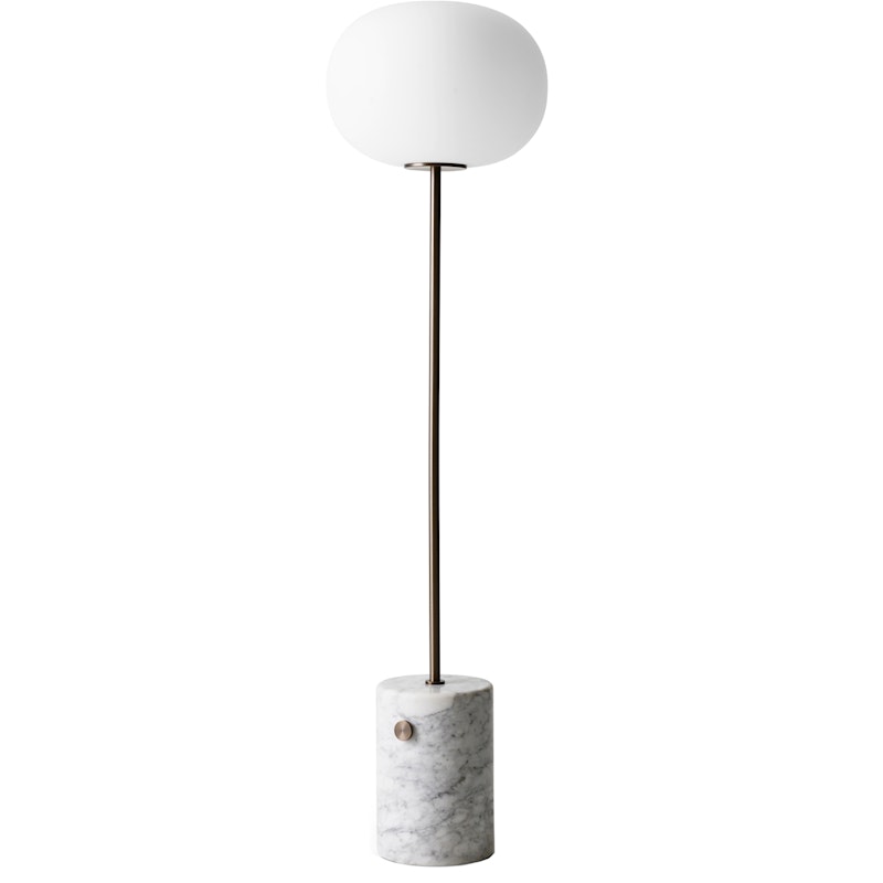 JWDA Stehlampe, Weiß Marmoriert / Brüniertes Messing