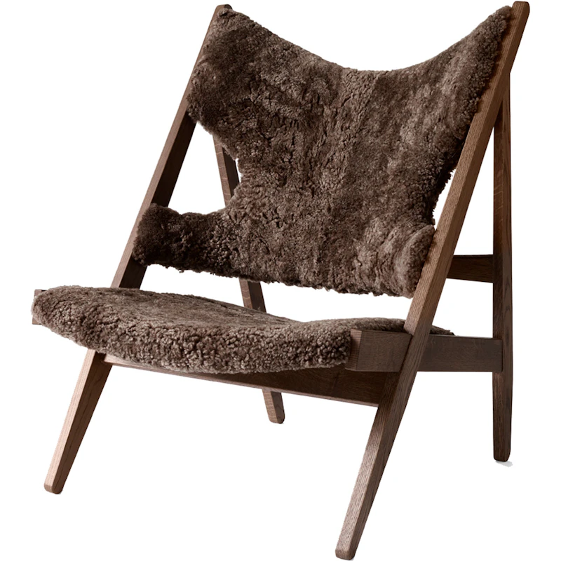 Knitting Loungesessel, Dunkel Gebeizte Eiche / Schaffell Drake 20