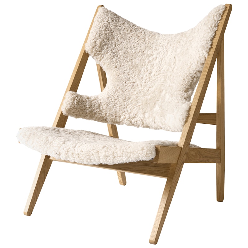 Knitting Loungesessel, Eiche / Schaffell Curly Nature
