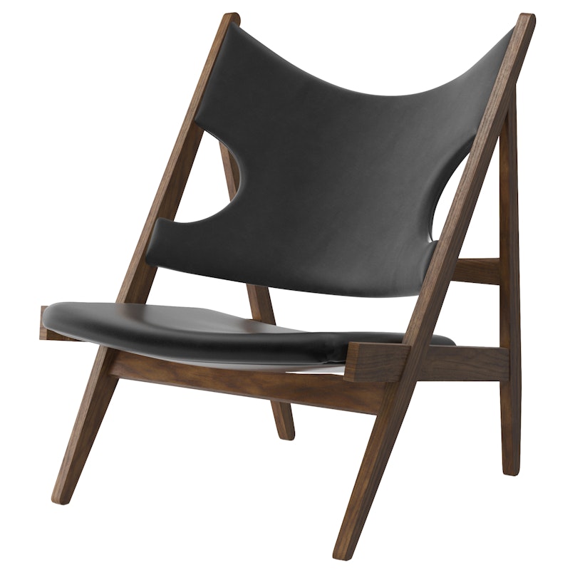 Knitting Loungesessel, Walnussholz / Leder Dakar 0842