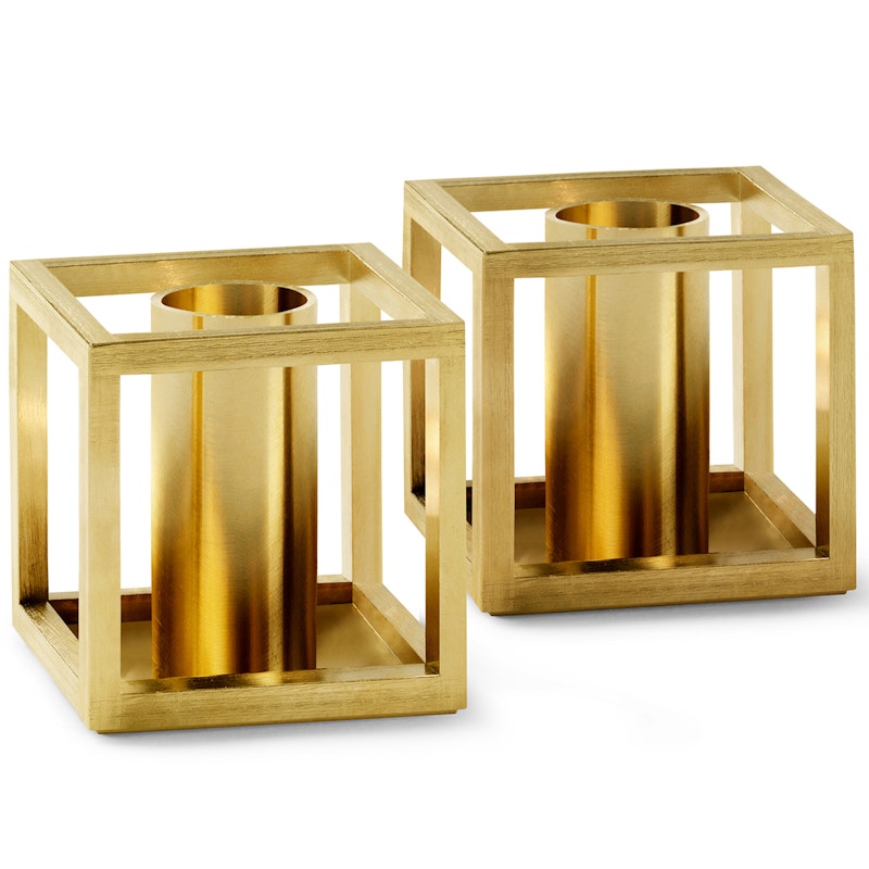 Kubus Micro Kerzenhalter 2-er Set, Gold Plated