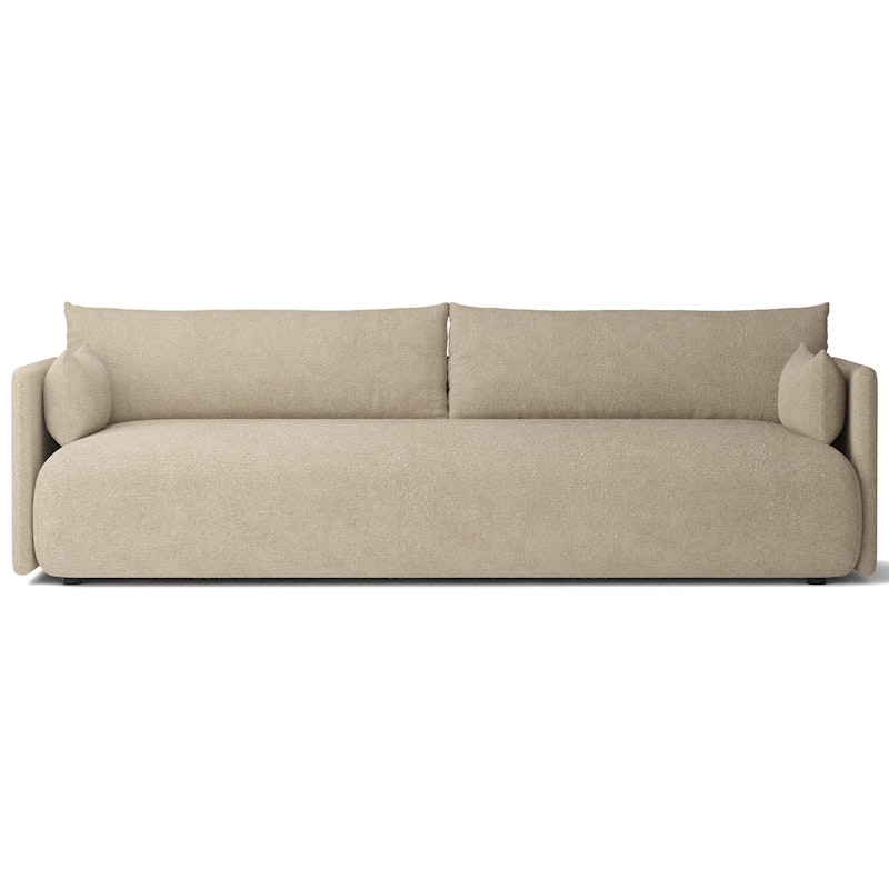 Offset 3-Sitzer-Sofa, Bouclé-Stoff Beige