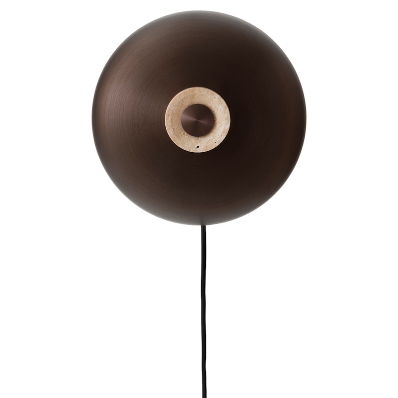 Reverse Wandleuchte, Travertin / Bronzed Brass