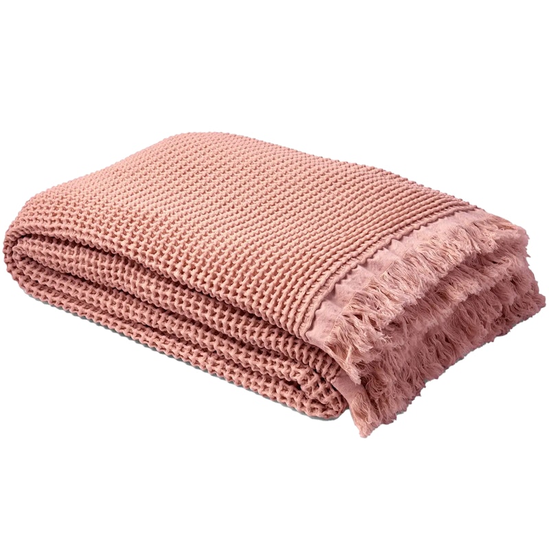 Våffla Decke 130x200 cm, Dusty Pink