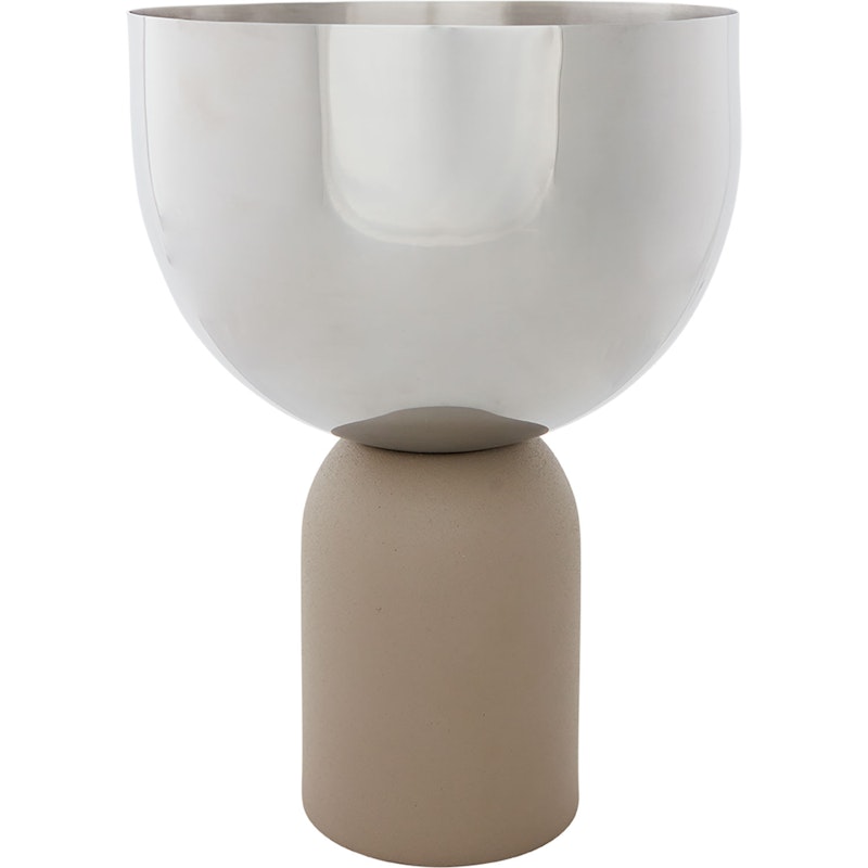 TORUS flowerpot Silver/Taupe 17xH23cm