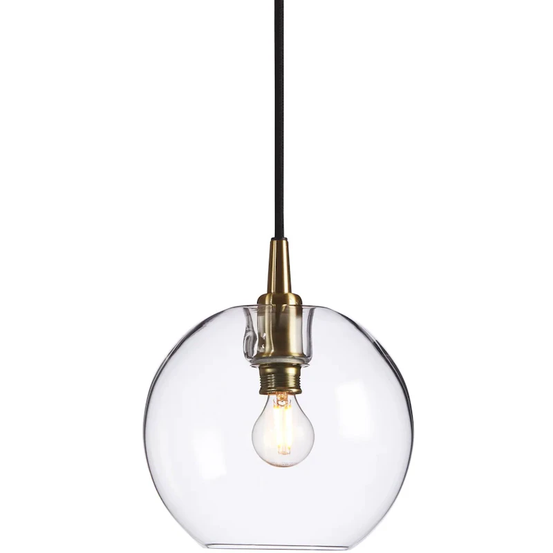 Gloria Hängelampe 190 mm, Messing / Klar Glas