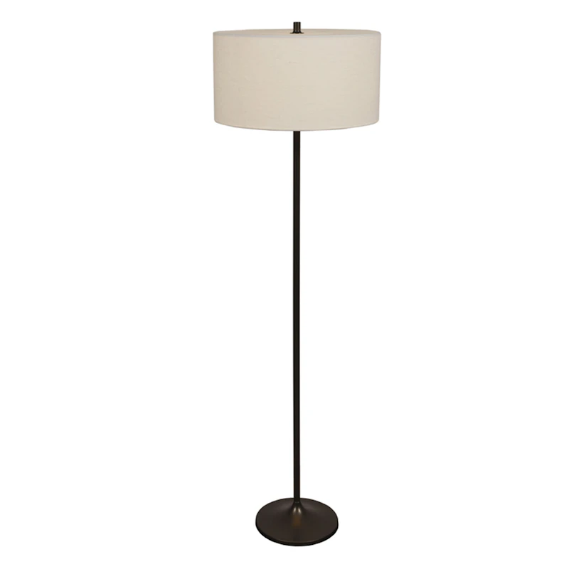 Soft Stehlampe, Metallisch-bronzefarben / Linen White