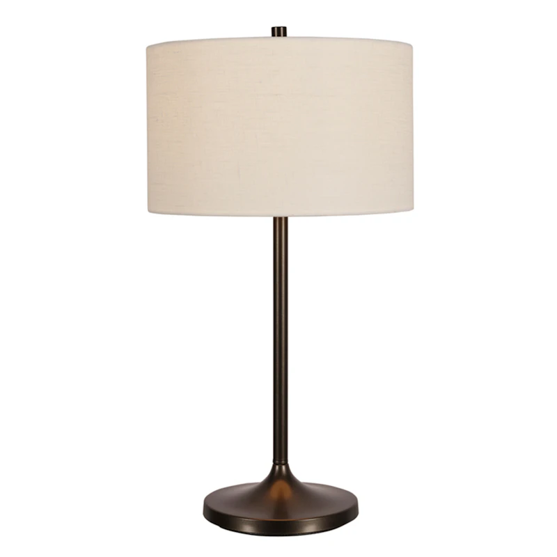 Soft Tischlampe, Metallisch-bronzefarben / Linen White