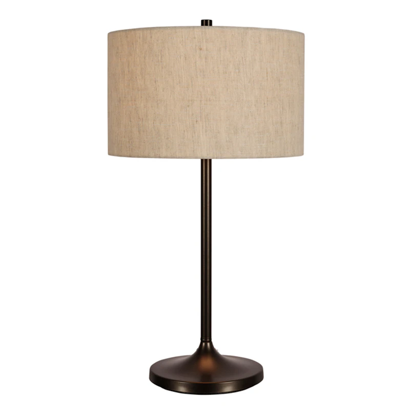 Soft Tischlampe, Metallisch-bronzefarben / Linen Natural