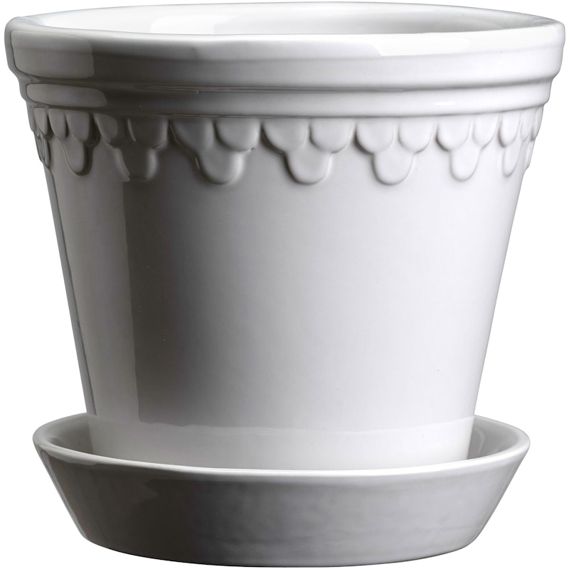 Copenhagen Topf mit Unterteller Mineral White, Ø25 cm