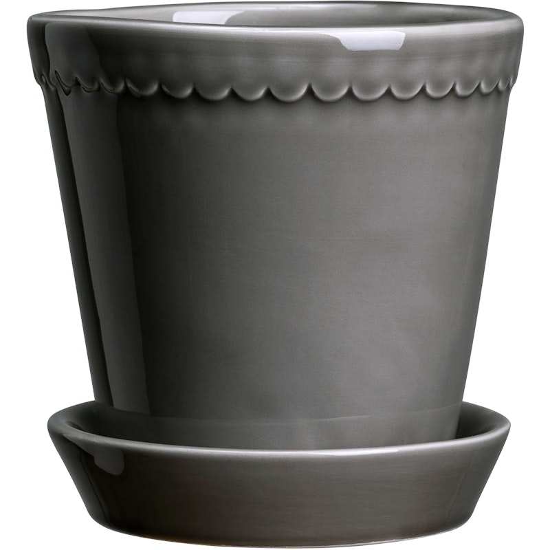 Helena Topf Mit Unterteller 16 cm, Pearl Grey