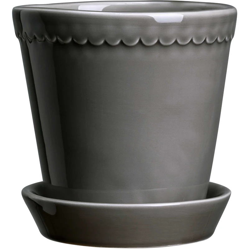 Helena Topf mit Untertasse 18 cm, Perlgrau