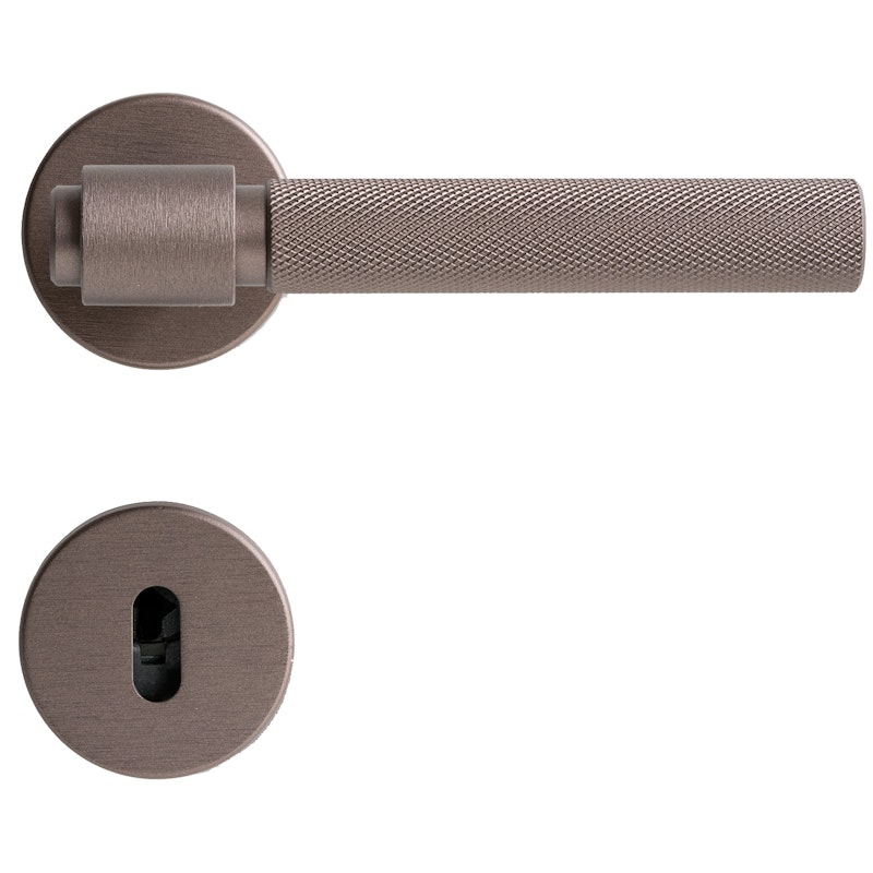 Helix 200 Euro Standard Door Handle With Keyhole, Dark Bronze