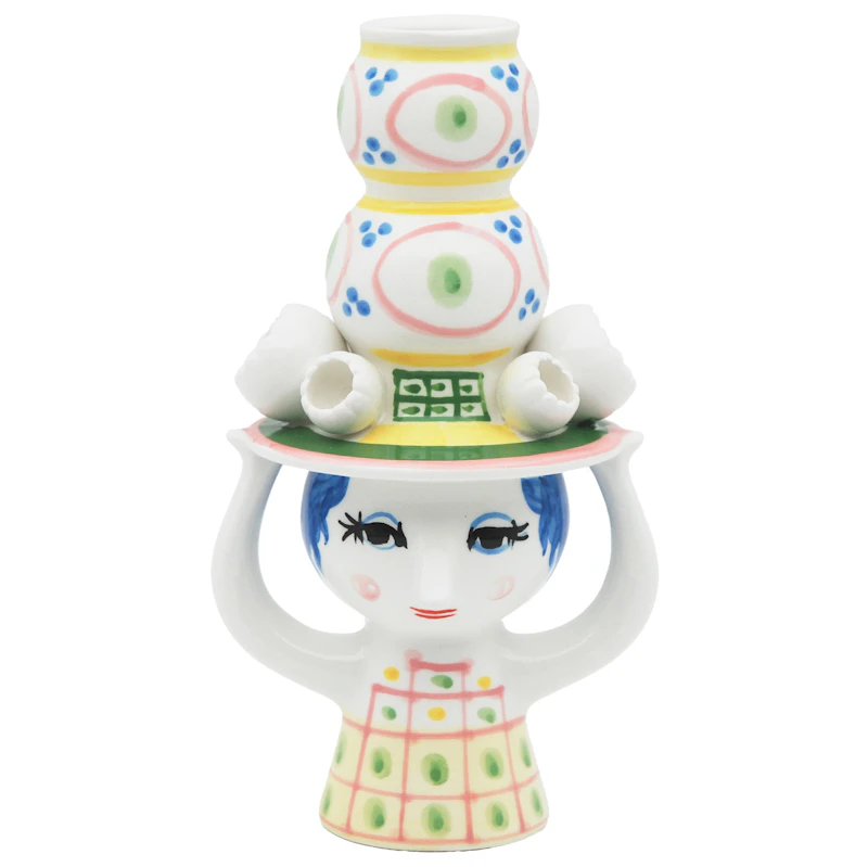 Lady with hat Kerzenhalter 16 cm, Rosa