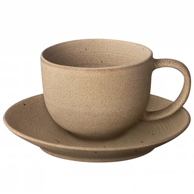 KUMI Kaffeetasse mit Unterteller 2-er Set, Fungi