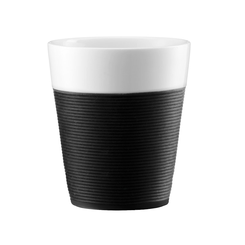 Bistro Porzellan-Tasse 30cl 2er-Pack, Schwarz