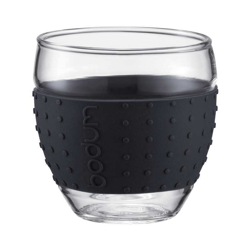 PAVINA Glas mit Silikon Schwarz, 2er-Pack