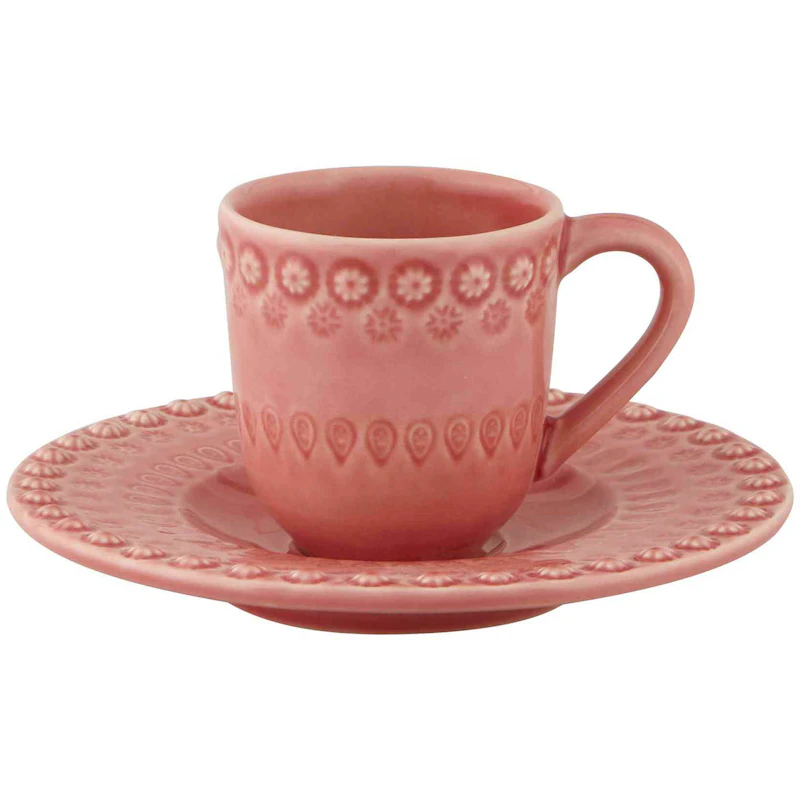 Fantasy Kaffeetasse Mit Unterteller, Rosa