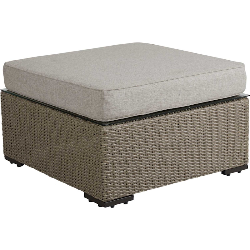 Funkia Pouf / Loungetisch 76x76x46 cm, Beige/Sand