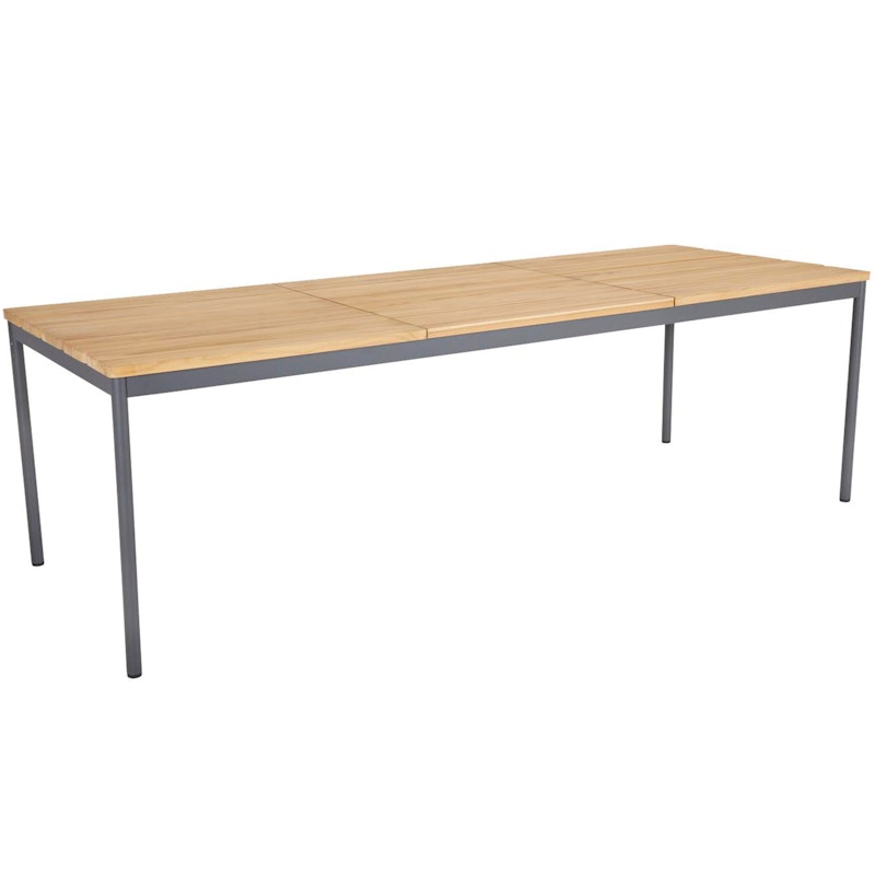 Nox Esstisch Aluminium/Teak 90x238 cm, Anthrazit