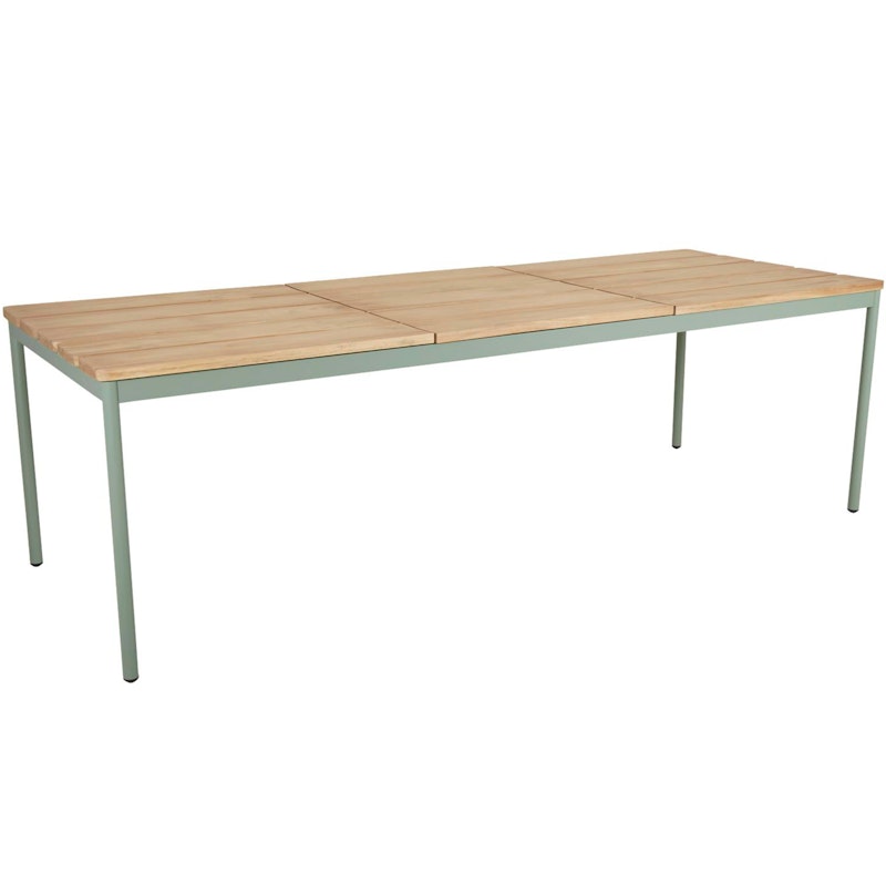 Nox Esstisch Aluminium/Teak 90x238 cm, Dusty Green