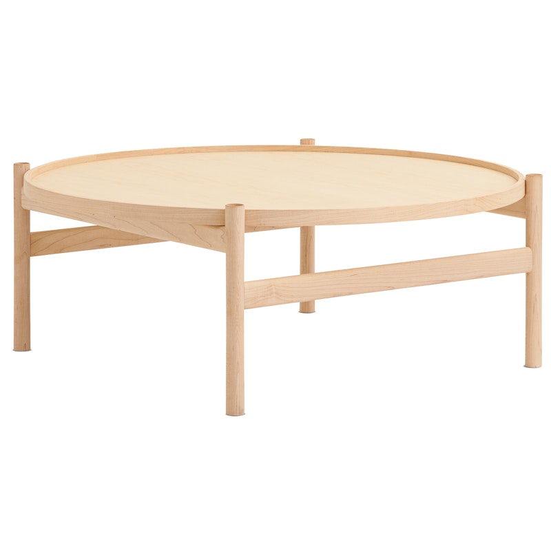 HB Kaffeetisch Ø100 cm, Weiß Geöltes Ahornholz