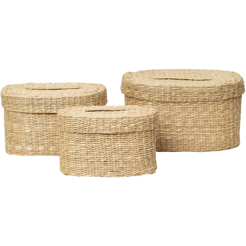 Gaby Korb Rechteckig 3-er Set, Seagrass