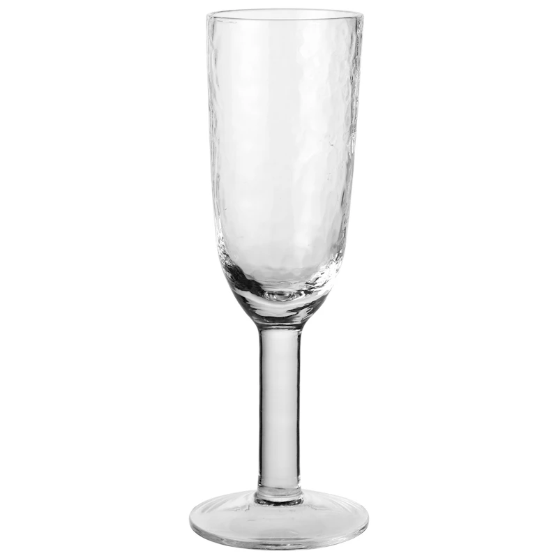 Hammered Champagnerglas, Transparent