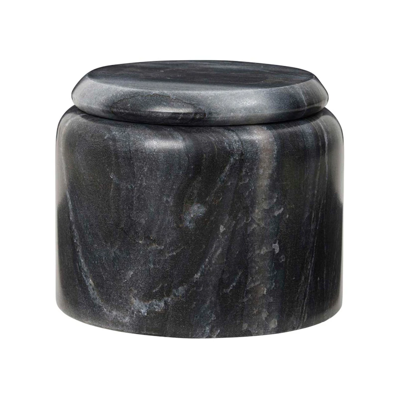 Hedvig Dose 8 cm, In Schwarzem Marmor